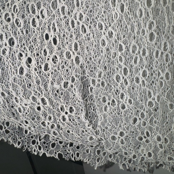 Free People Cream Lace High Waist Hot Shorts Sheer Skirt Size 4 Culottes - Picture 7 of 8